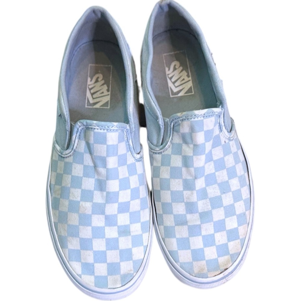 Women’s Vans Asher Slip On Shoe Lot - Black Blue Checkered & Pearl Size 10-11 - Picture 6 of 16